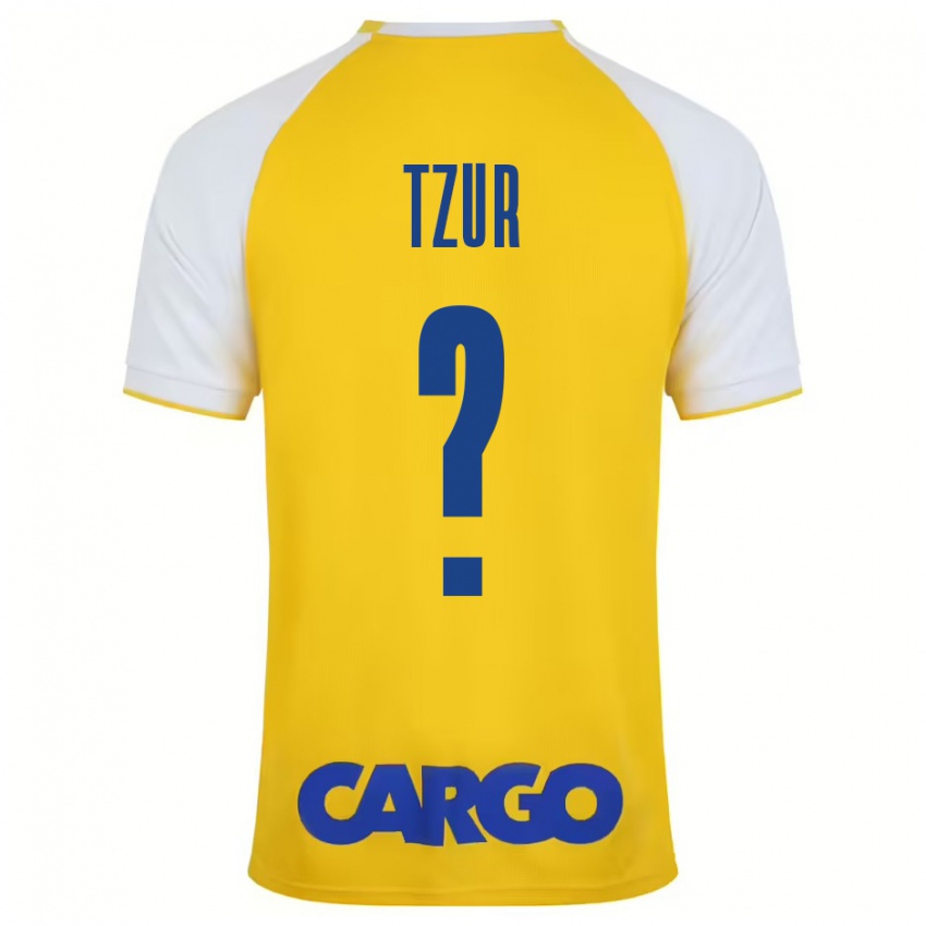 Niño Camiseta Amit Tzur #0 Amarillo Blanco 1ª Equipación 2024/25 La Camisa Argentina