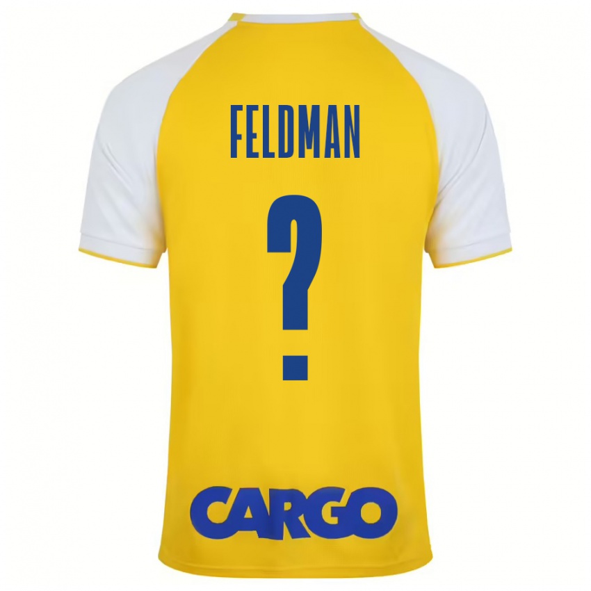 Niño Camiseta Ron Feldman #0 Amarillo Blanco 1ª Equipación 2024/25 La Camisa Argentina