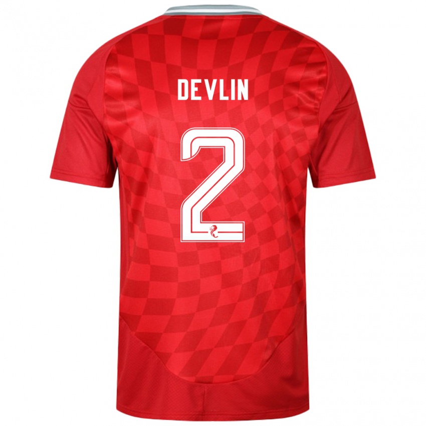 Niño Camiseta Nicky Devlin #2 Rojo 1ª Equipación 2024/25 La Camisa Argentina