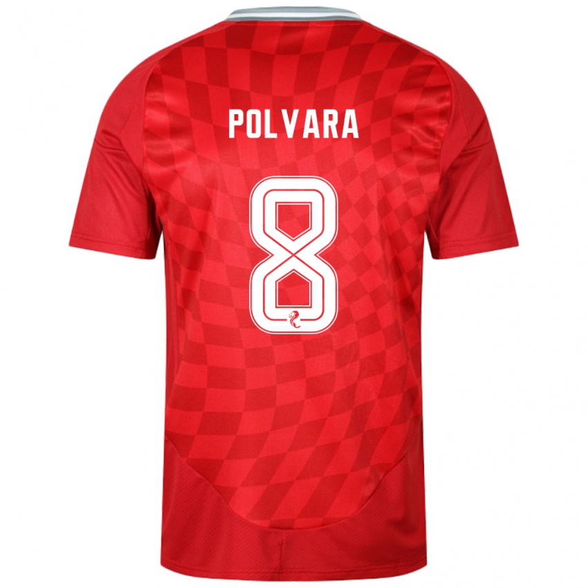 Niño Camiseta Dante Polvara #8 Rojo 1ª Equipación 2024/25 La Camisa Argentina