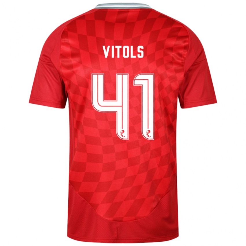 Niño Camiseta Rodrigo Vitols #41 Rojo 1ª Equipación 2024/25 La Camisa Argentina