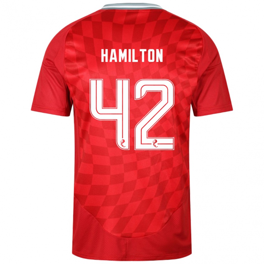 Niño Camiseta Brendan Hamilton #42 Rojo 1ª Equipación 2024/25 La Camisa Argentina