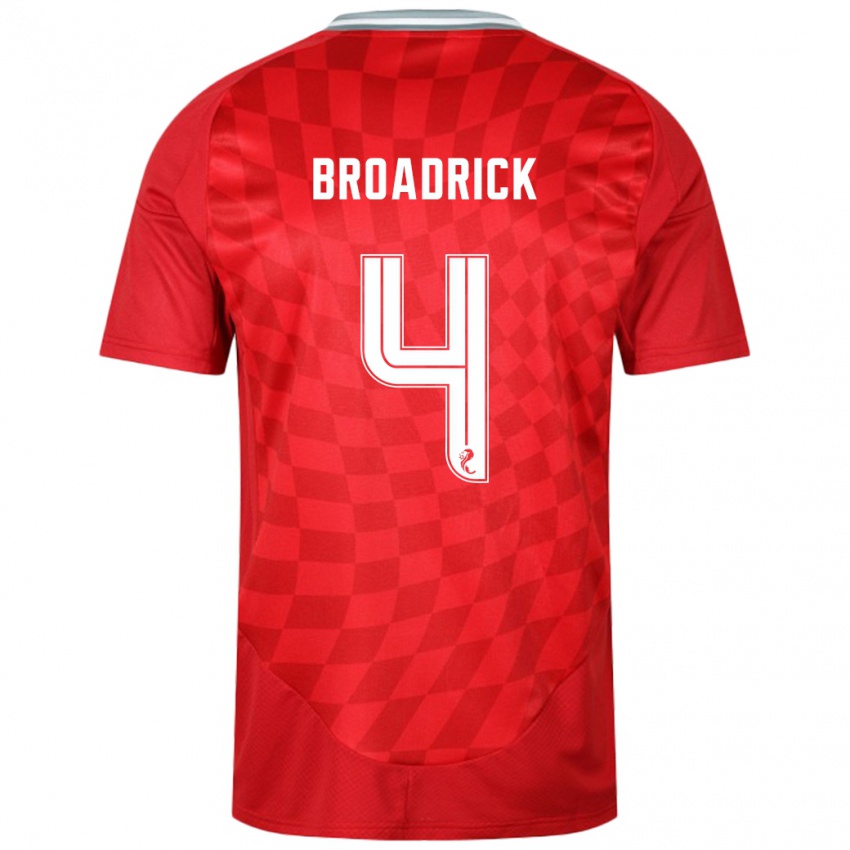 Niño Camiseta Jessica Broadrick #4 Rojo 1ª Equipación 2024/25 La Camisa Argentina