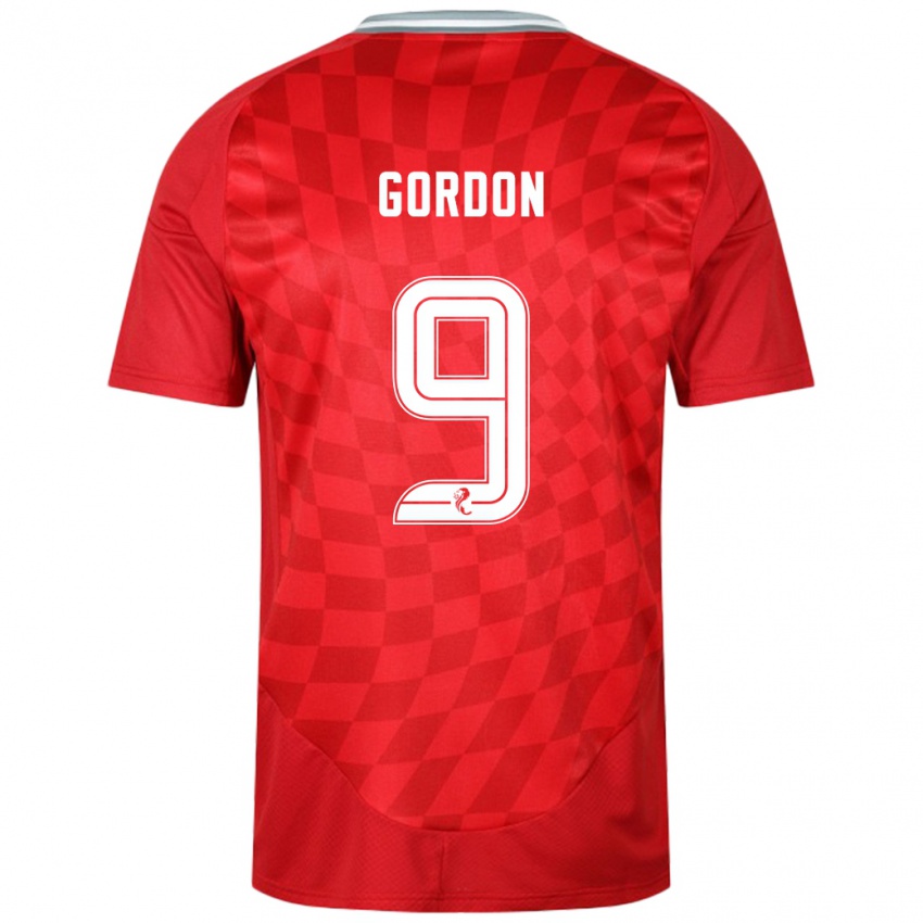 Niño Camiseta Lauren Gordon #9 Rojo 1ª Equipación 2024/25 La Camisa Argentina