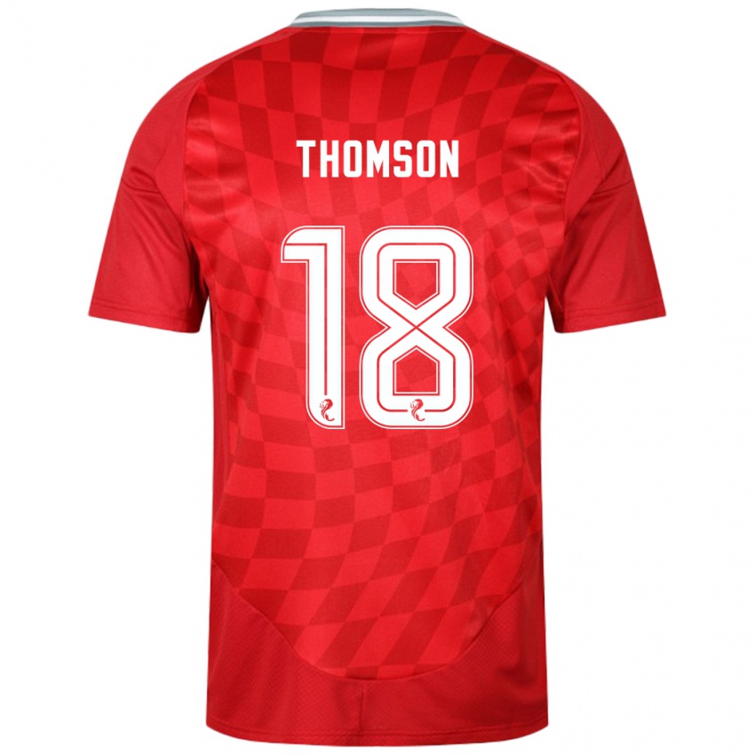 Niño Camiseta Eva Thomson #18 Rojo 1ª Equipación 2024/25 La Camisa Argentina