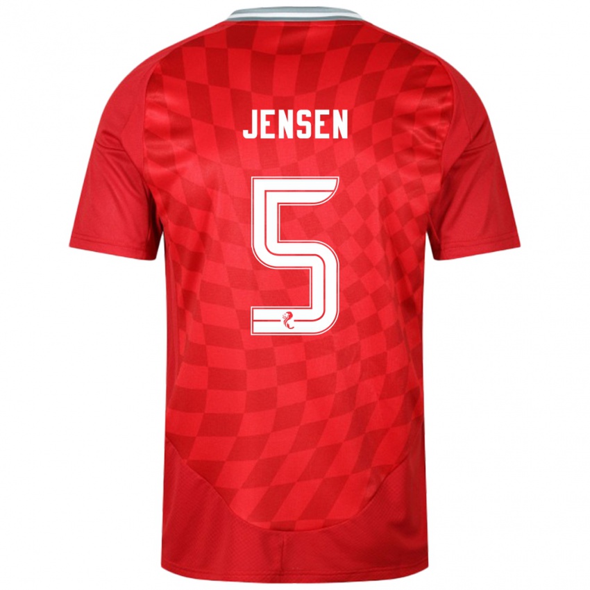 Niño Camiseta Richard Jensen #5 Rojo 1ª Equipación 2024/25 La Camisa Argentina