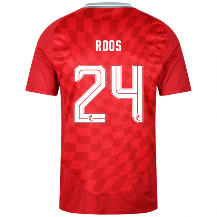 Niño Camiseta Kelle Roos #24 Rojo 1ª Equipación 2024/25 La Camisa Argentina