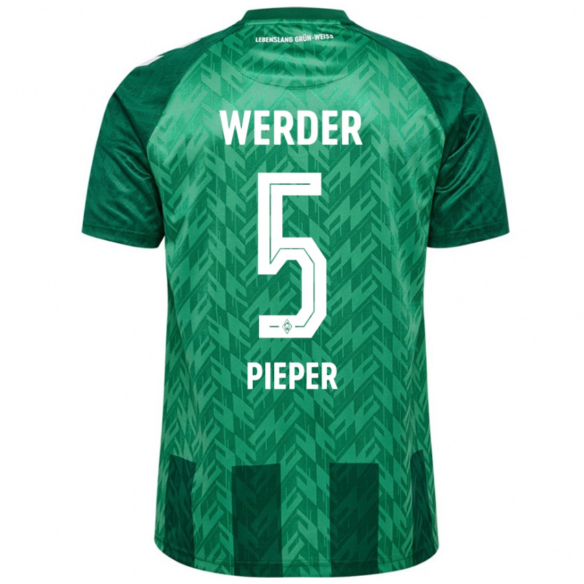 Niño Camiseta Amos Pieper #5 Verde 1ª Equipación 2024/25 La Camisa Argentina