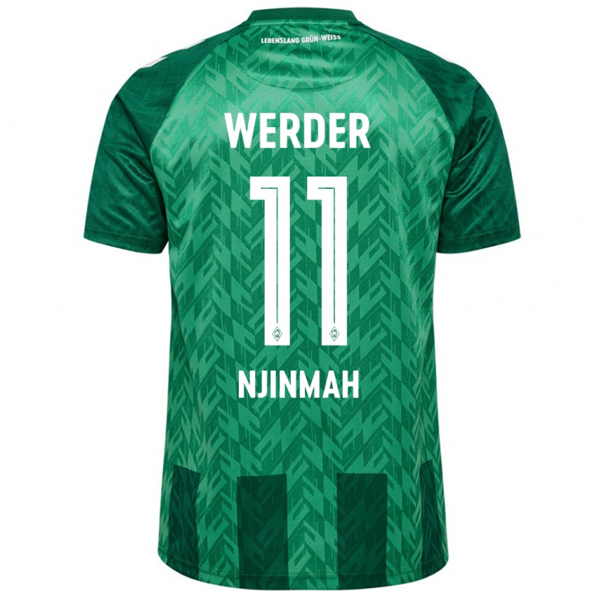 Niño Camiseta Justin Njinmah #11 Verde 1ª Equipación 2024/25 La Camisa Argentina