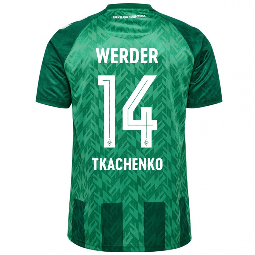 Niño Camiseta Oleksandr Tkachenko #14 Verde 1ª Equipación 2024/25 La Camisa Argentina