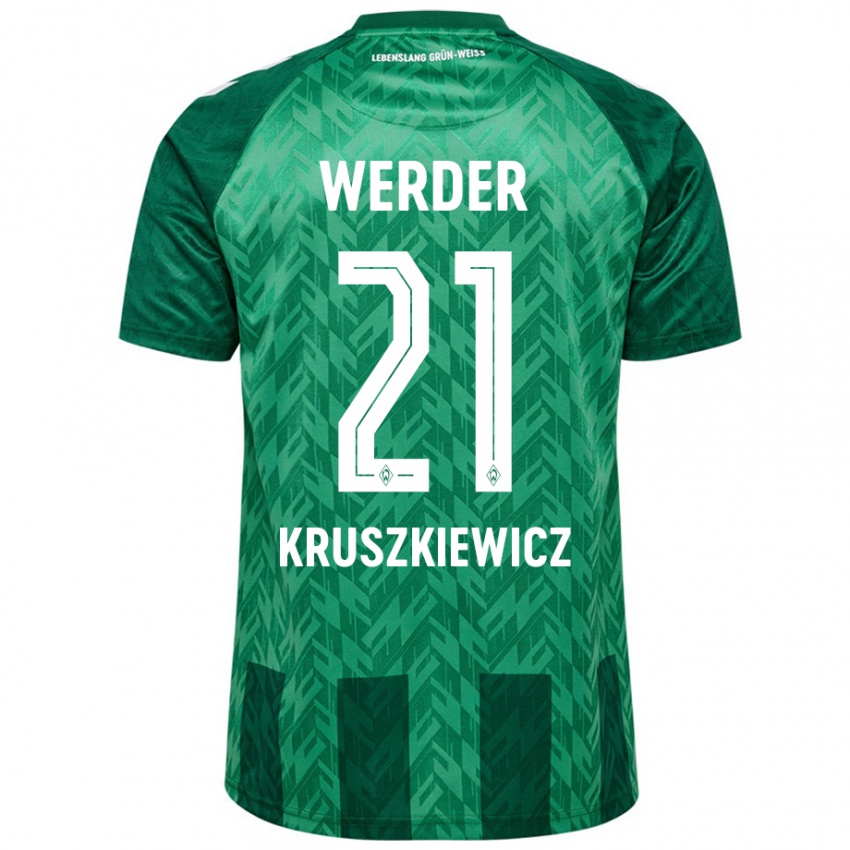 Niño Camiseta Jakub Kruszkiewicz #21 Verde 1ª Equipación 2024/25 La Camisa Argentina