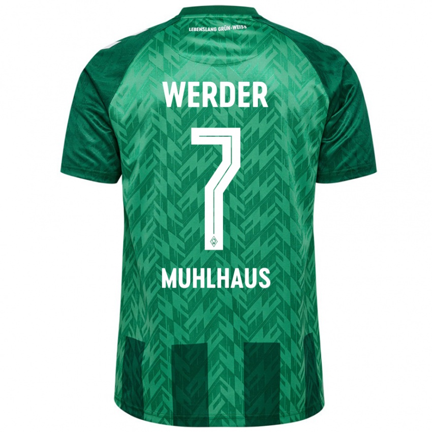 Niño Camiseta Larissa Mühlhaus #7 Verde 1ª Equipación 2024/25 La Camisa Argentina