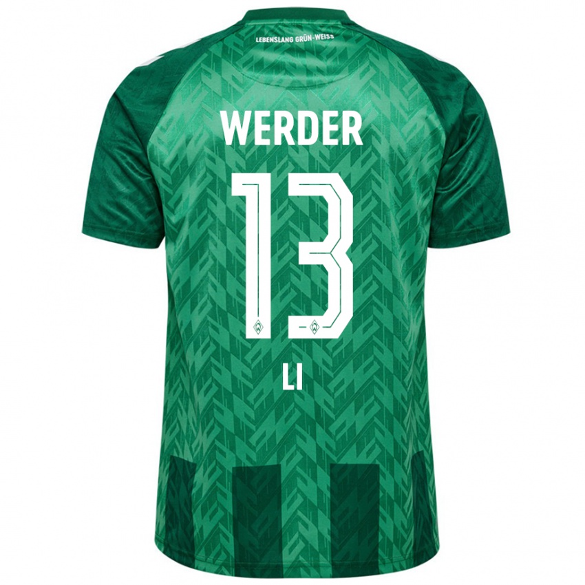 Niño Camiseta Xiancheng Li #13 Verde 1ª Equipación 2024/25 La Camisa Argentina