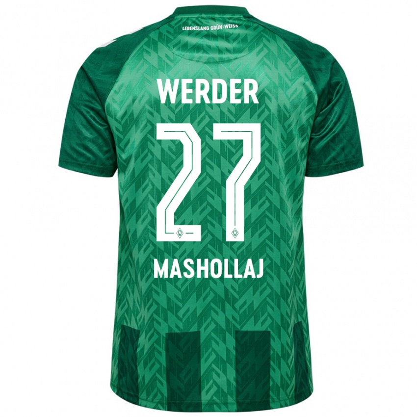 Niño Camiseta Benjamin Mashollaj #27 Verde 1ª Equipación 2024/25 La Camisa Argentina