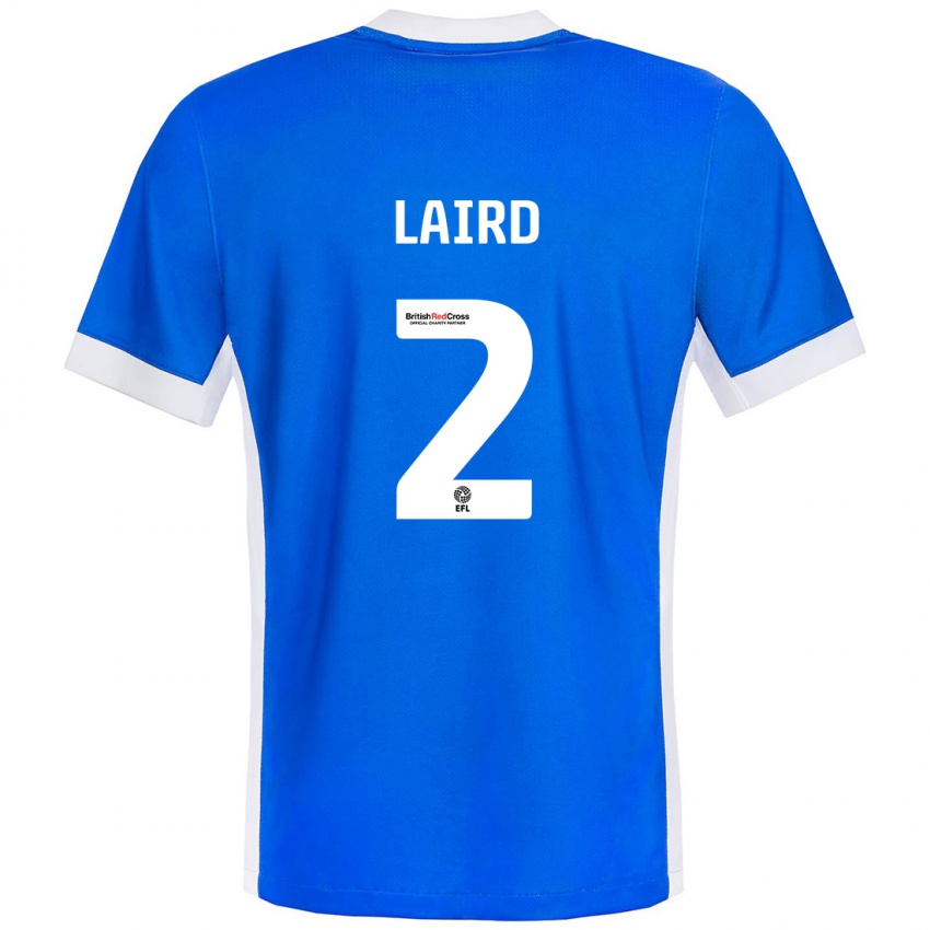 Niño Camiseta Ethan Laird #2 Azul Blanco 1ª Equipación 2024/25 La Camisa Argentina