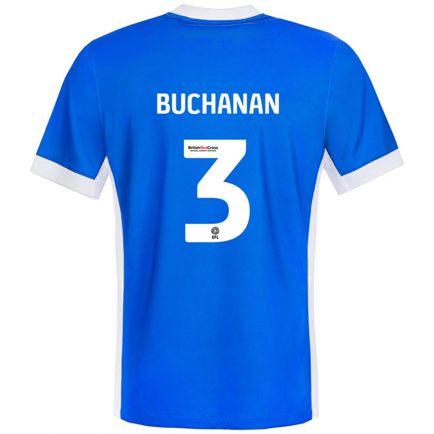 Niño Camiseta Lee Buchanan #3 Azul Blanco 1ª Equipación 2024/25 La Camisa Argentina