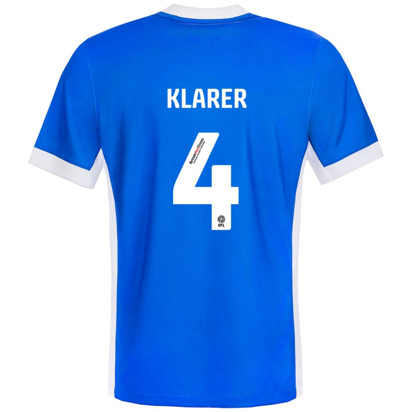 Niño Camiseta Christoph Klarer #4 Azul Blanco 1ª Equipación 2024/25 La Camisa Argentina