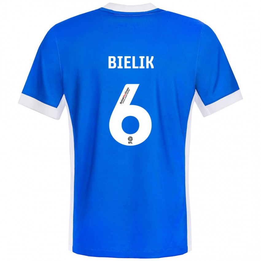 Niño Camiseta Krystian Bielik #6 Azul Blanco 1ª Equipación 2024/25 La Camisa Argentina