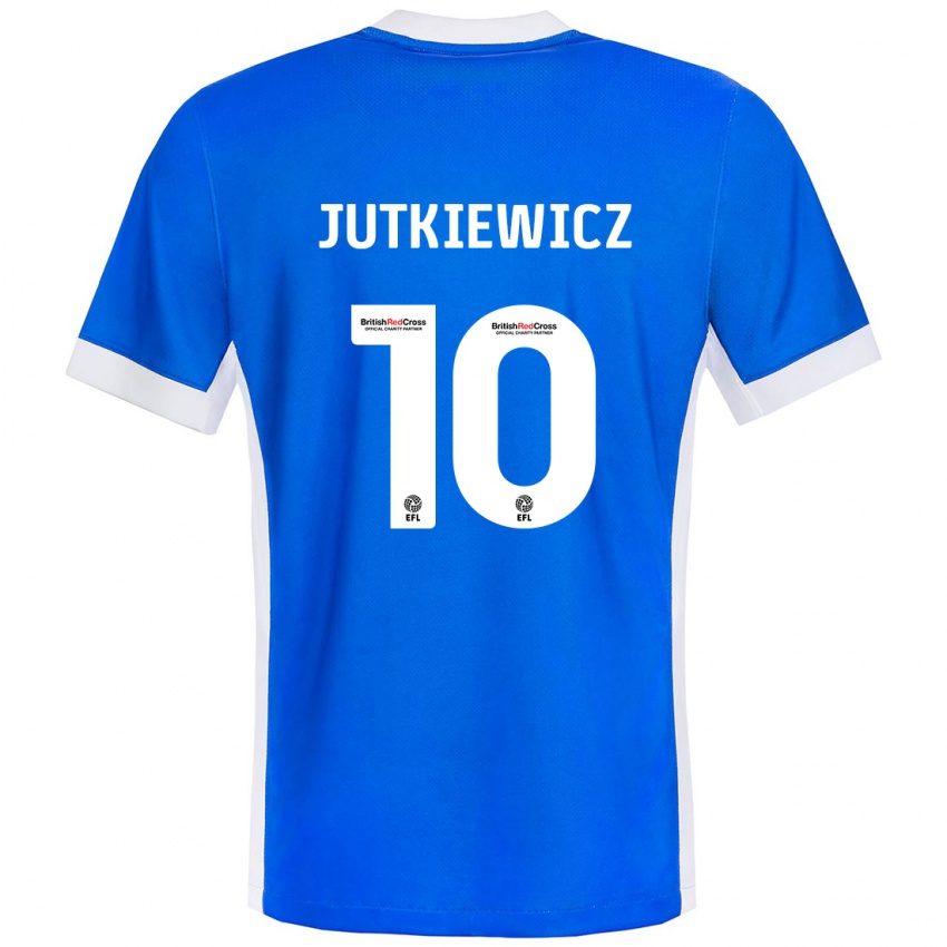 Niño Camiseta Lukas Jutkiewicz #10 Azul Blanco 1ª Equipación 2024/25 La Camisa Argentina