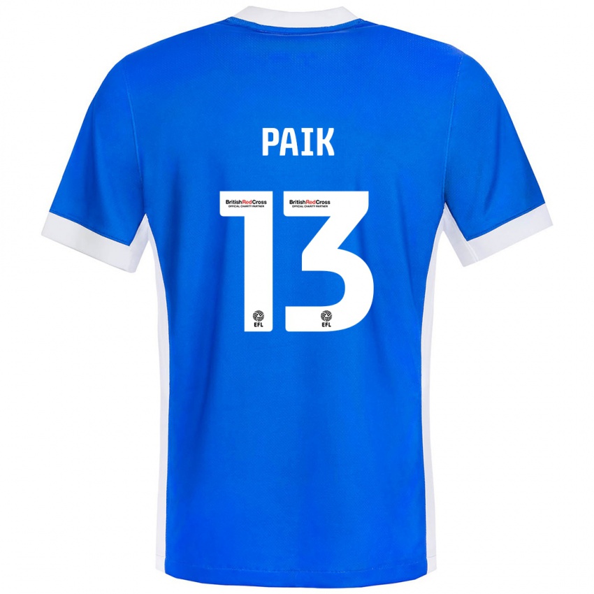 Niño Camiseta Seung-Ho Paik #13 Azul Blanco 1ª Equipación 2024/25 La Camisa Argentina