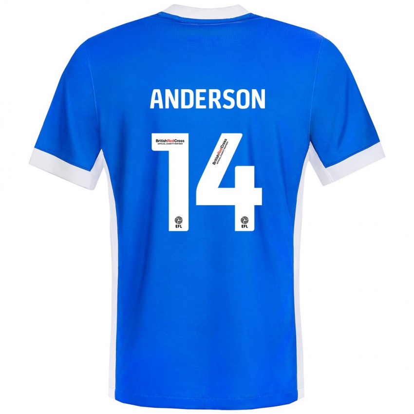 Niño Camiseta Keshi Anderson #14 Azul Blanco 1ª Equipación 2024/25 La Camisa Argentina