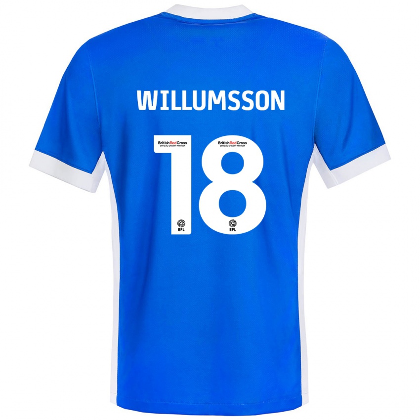 Niño Camiseta Willum Thór Willumsson #18 Azul Blanco 1ª Equipación 2024/25 La Camisa Argentina