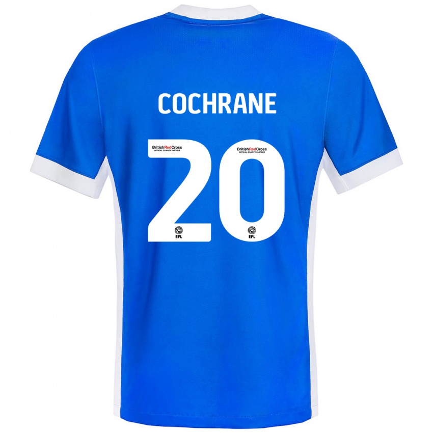 Niño Camiseta Alex Cochrane #20 Azul Blanco 1ª Equipación 2024/25 La Camisa Argentina