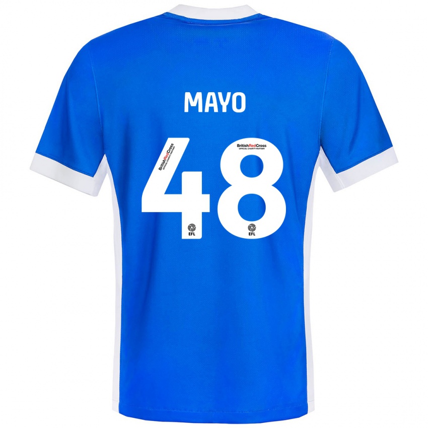 Niño Camiseta Bradley Mayo #48 Azul Blanco 1ª Equipación 2024/25 La Camisa Argentina