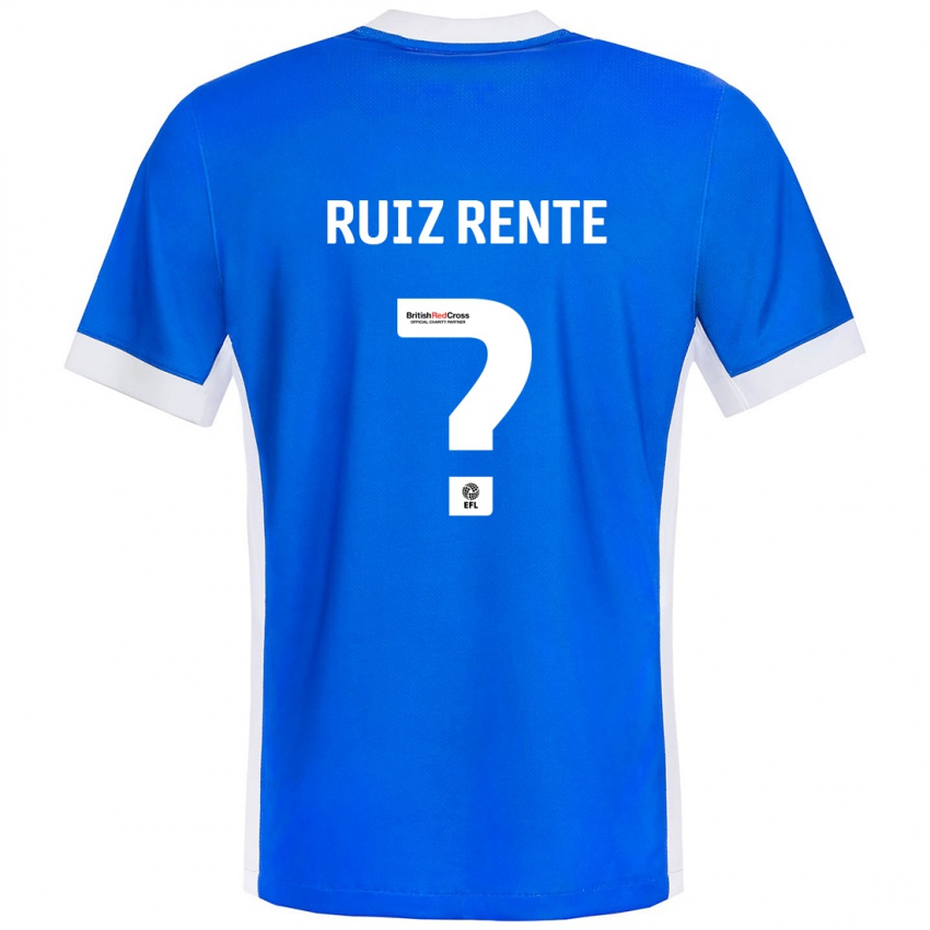 Niño Camiseta Álvaro Ruiz Rente #0 Azul Blanco 1ª Equipación 2024/25 La Camisa Argentina