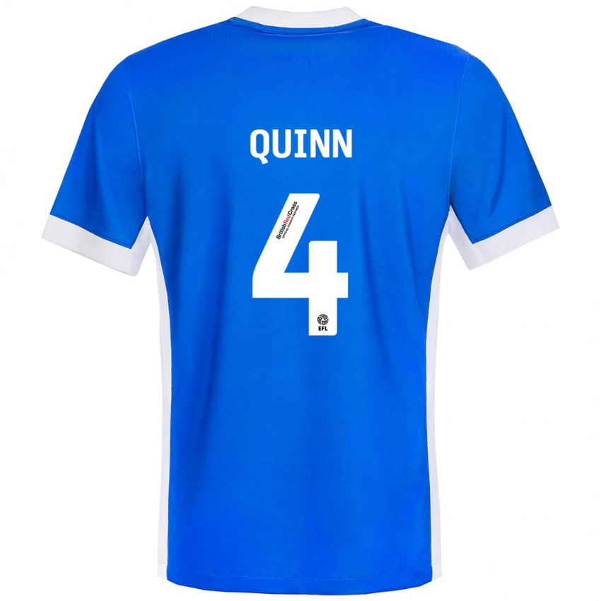 Niño Camiseta Louise Catherine Quinn #4 Azul Blanco 1ª Equipación 2024/25 La Camisa Argentina