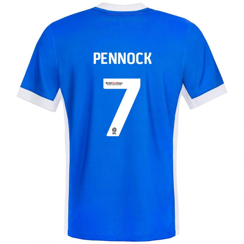 Niño Camiseta Jade Pennock #7 Azul Blanco 1ª Equipación 2024/25 La Camisa Argentina