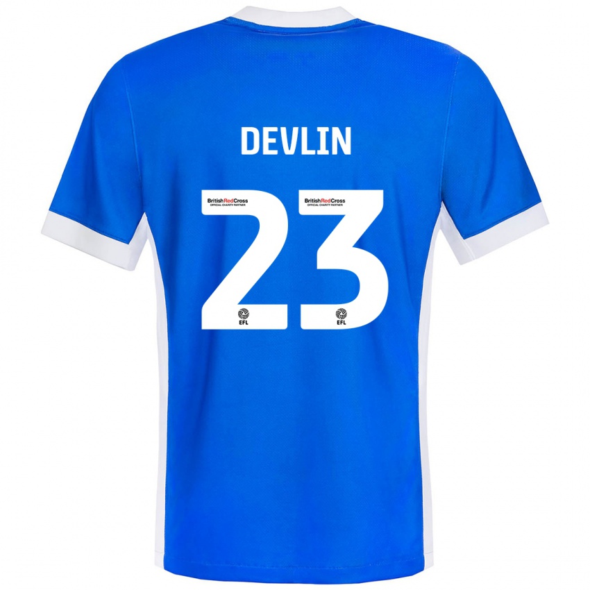 Niño Camiseta Charlotte Devlin #23 Azul Blanco 1ª Equipación 2024/25 La Camisa Argentina