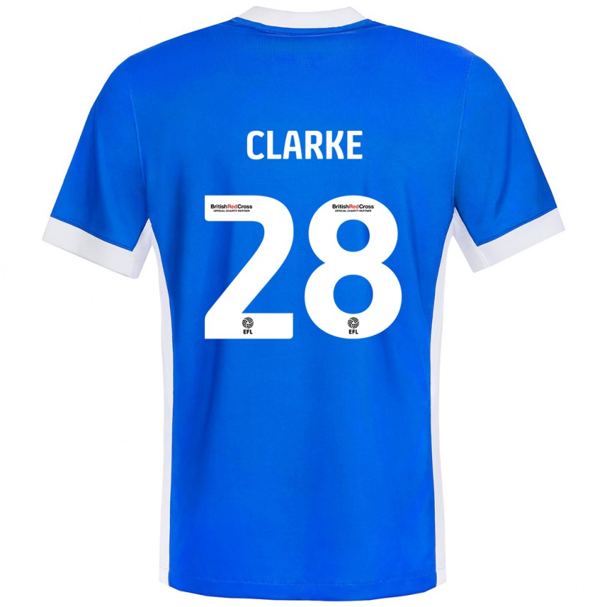 Niño Camiseta Charlotte Clarke #28 Azul Blanco 1ª Equipación 2024/25 La Camisa Argentina