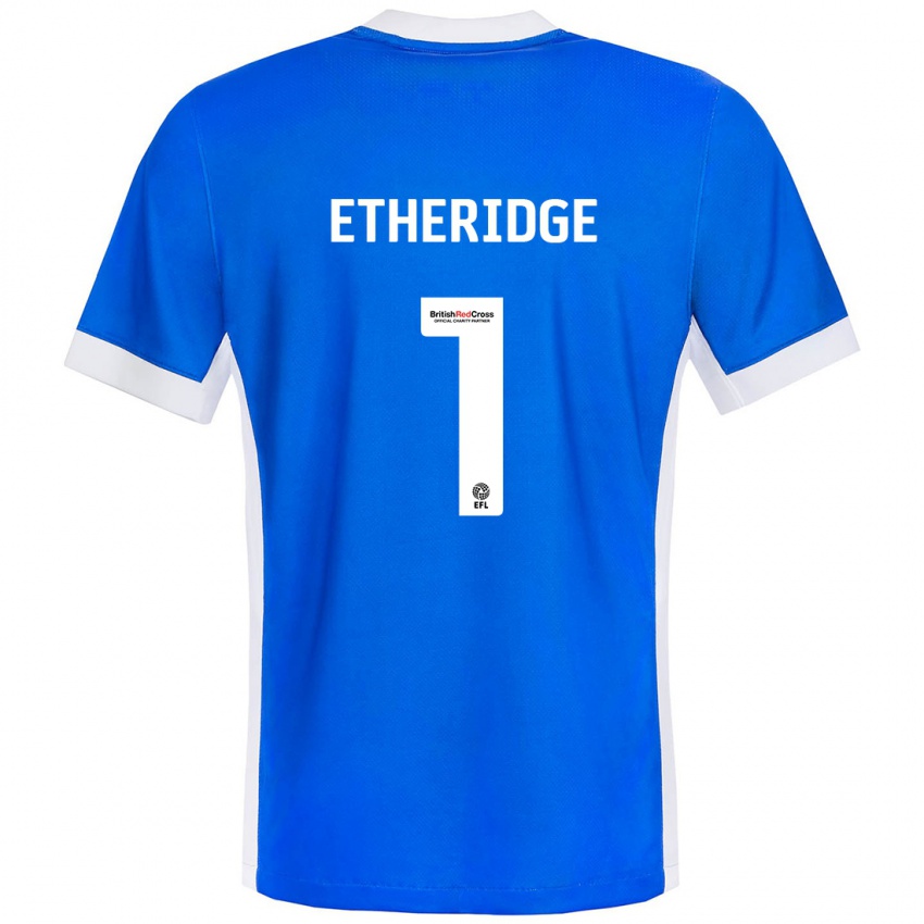 Niño Camiseta Neil Etheridge #1 Azul Blanco 1ª Equipación 2024/25 La Camisa Argentina