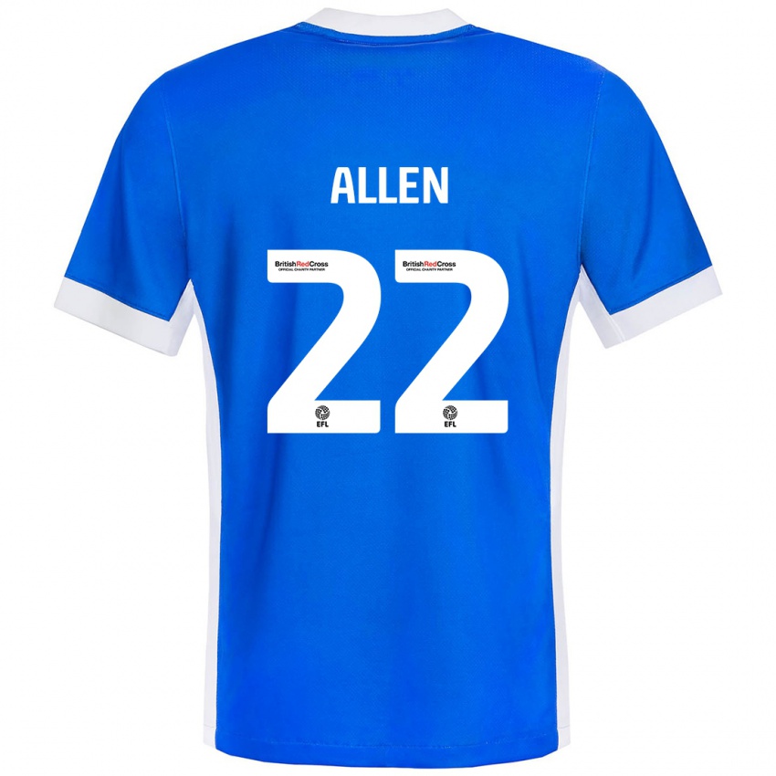 Niño Camiseta Remi Allen #22 Azul Blanco 1ª Equipación 2024/25 La Camisa Argentina