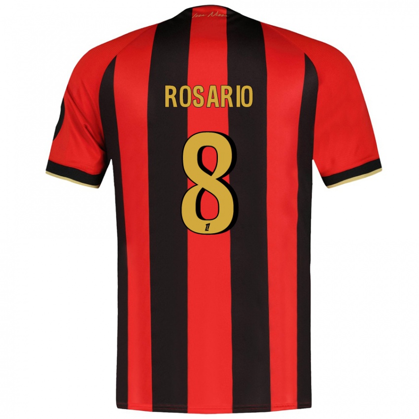 Niño Camiseta Pablo Rosario #8 Rojo Negro 1ª Equipación 2024/25 La Camisa Argentina