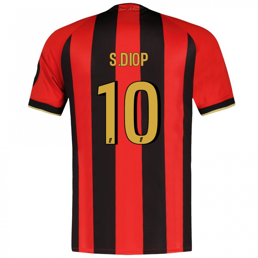 Niño Camiseta Sofiane Diop #10 Rojo Negro 1ª Equipación 2024/25 La Camisa Argentina