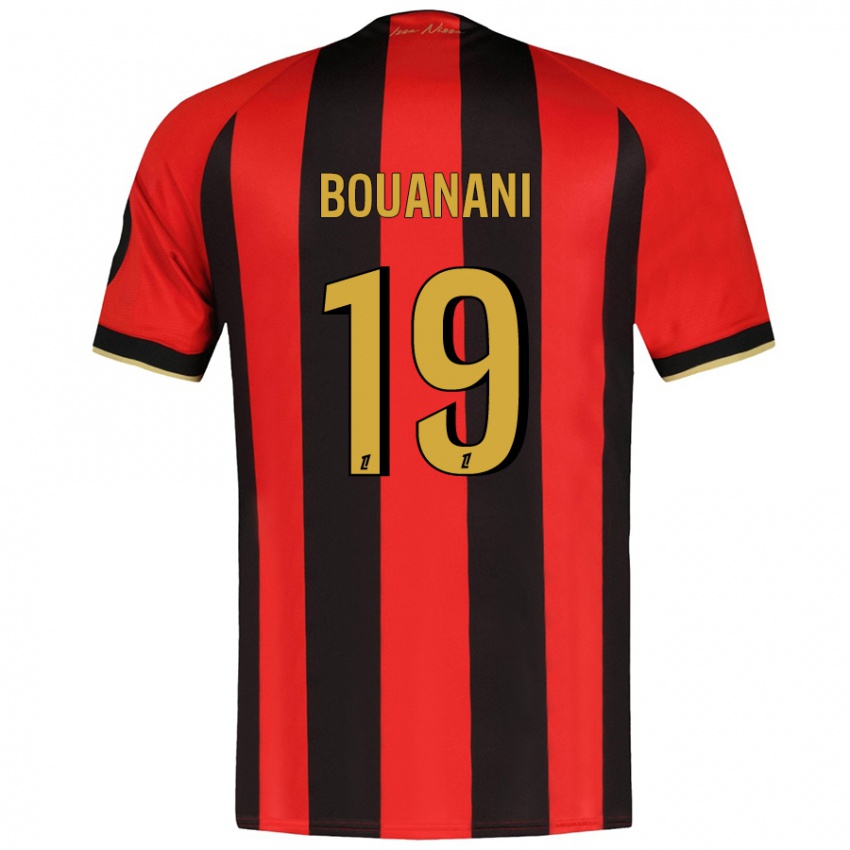 Niño Camiseta Badredine Bouanani #19 Rojo Negro 1ª Equipación 2024/25 La Camisa Argentina