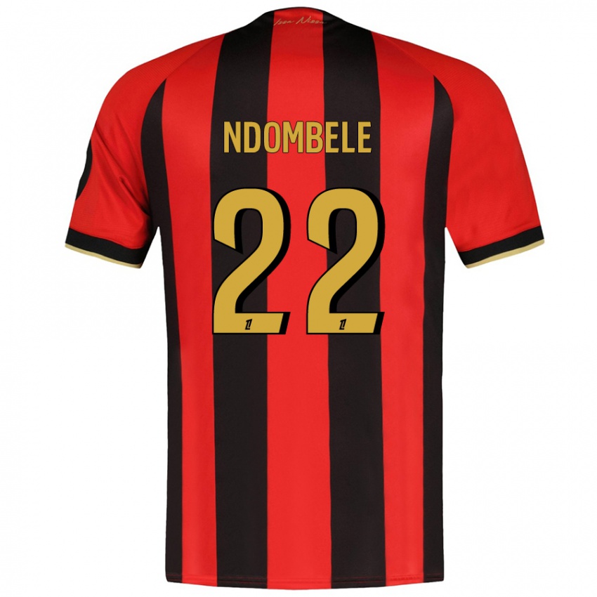 Niño Camiseta Tanguy Ndombele #22 Rojo Negro 1ª Equipación 2024/25 La Camisa Argentina