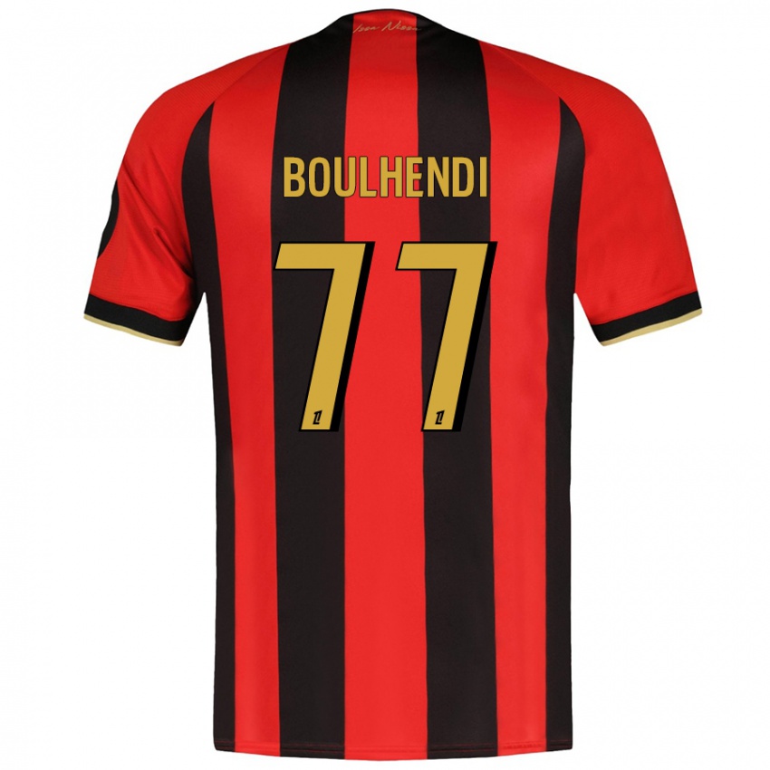 Niño Camiseta Teddy Boulhendi #77 Rojo Negro 1ª Equipación 2024/25 La Camisa Argentina