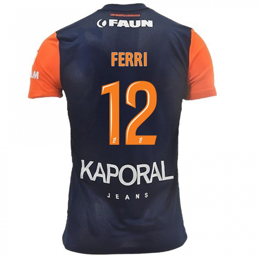 Niño Camiseta Jordan Ferri #12 Azul Marino Naranja 1ª Equipación 2024/25 La Camisa Argentina