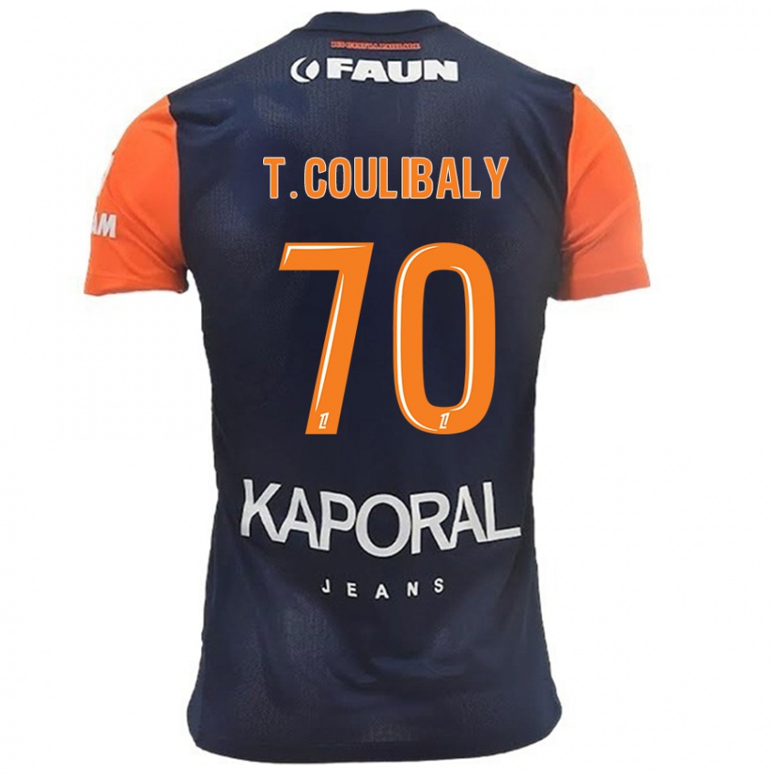 Niño Camiseta Tanguy Coulibaly #70 Azul Marino Naranja 1ª Equipación 2024/25 La Camisa Argentina