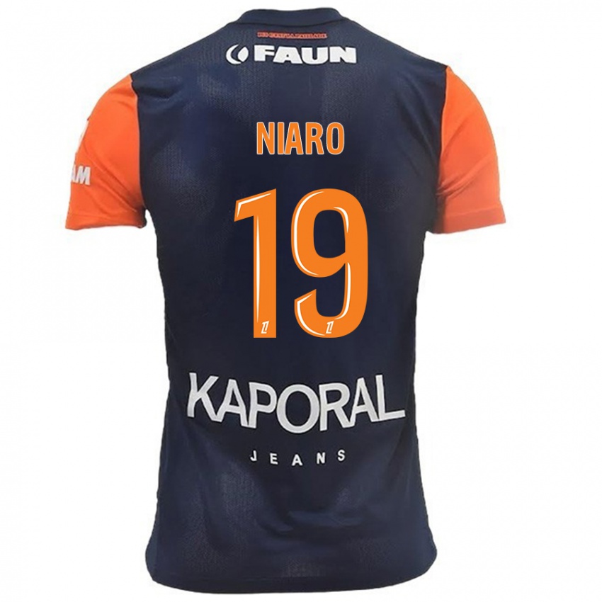 Niño Camiseta Esther Mbakem-Niaro #19 Azul Marino Naranja 1ª Equipación 2024/25 La Camisa Argentina