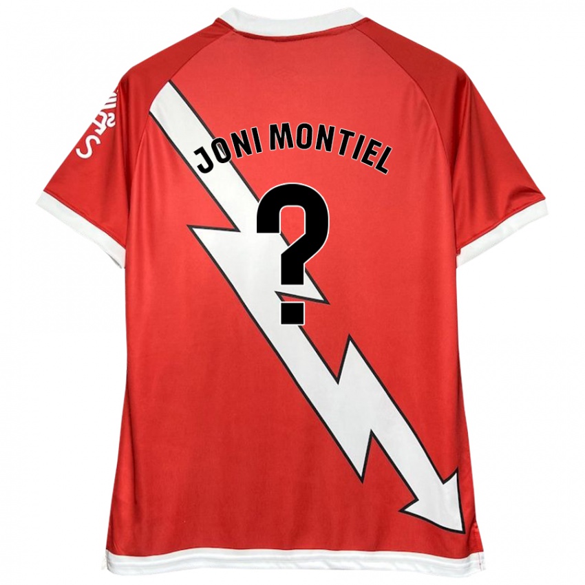 Niño Camiseta Joni Montiel #0 Blanco Rojo 1ª Equipación 2024/25 La Camisa Argentina