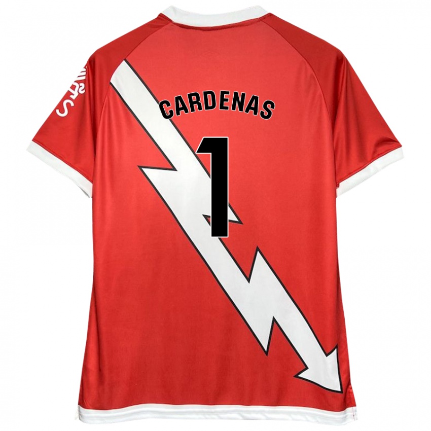 Niño Camiseta Dani Cárdenas #1 Blanco Rojo 1ª Equipación 2024/25 La Camisa Argentina