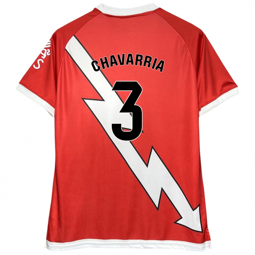 Niño Camiseta Pep Chavarría #3 Blanco Rojo 1ª Equipación 2024/25 La Camisa Argentina