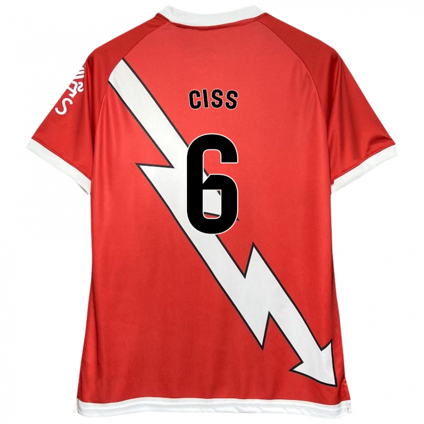 Niño Camiseta Pathé Ciss #6 Blanco Rojo 1ª Equipación 2024/25 La Camisa Argentina