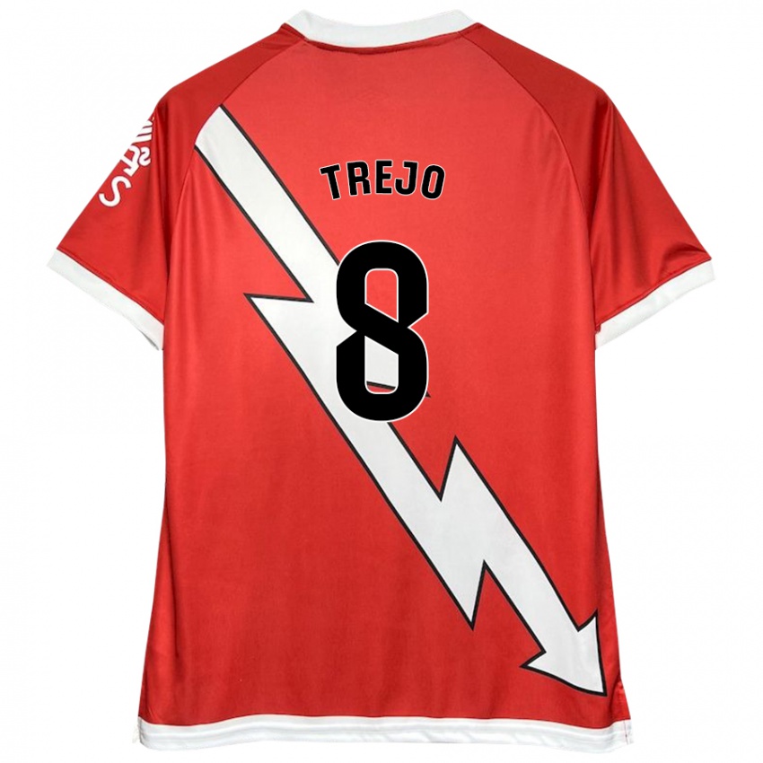 Niño Camiseta Óscar Trejo #8 Blanco Rojo 1ª Equipación 2024/25 La Camisa Argentina