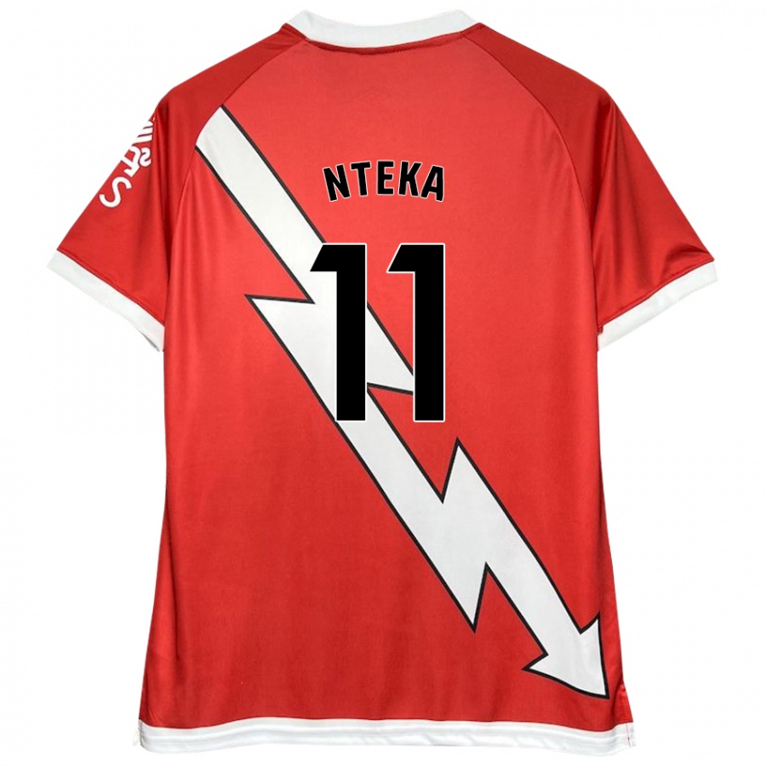 Niño Camiseta Randy Nteka #11 Blanco Rojo 1ª Equipación 2024/25 La Camisa Argentina