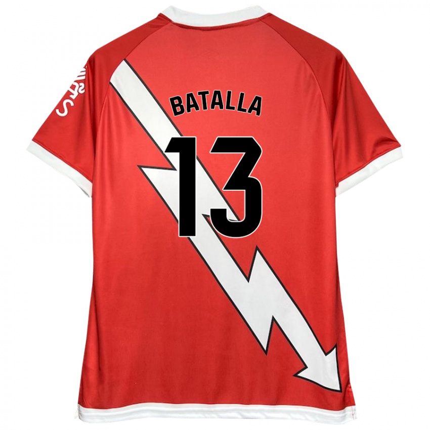 Niño Camiseta Augusto Batalla #13 Blanco Rojo 1ª Equipación 2024/25 La Camisa Argentina